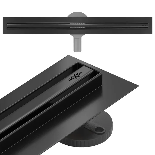 Rigolă de scurgere pentru duș SLIM BLACK | 60-120 cm | Mexen