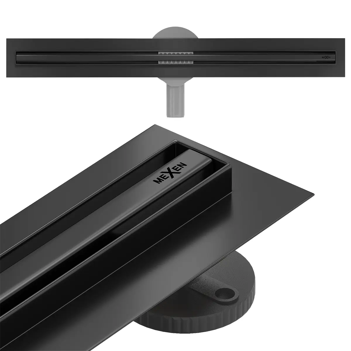 Rigolă de scurgere pentru duș SLIM BLACK | 60-120 cm | Mexen