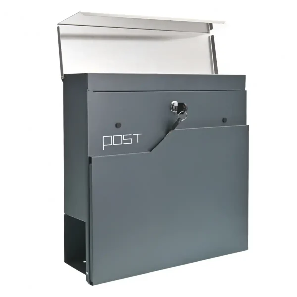 Cutie poștală POST | Antracit / Inox