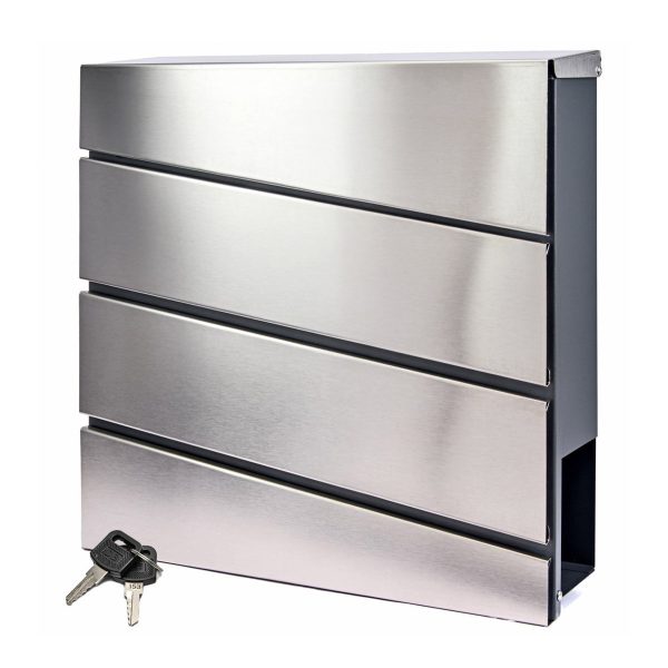 Cutie poștală Side - Inox / Neagră
