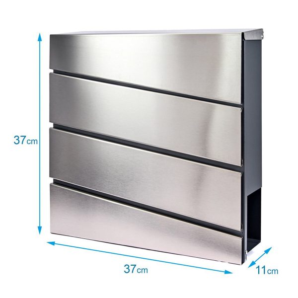 Cutie poștală Side - Inox / Neagră