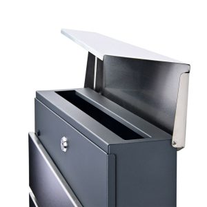 Cutie poștală Side - Inox / Neagră