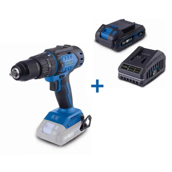 Baterijski-vrtalnik-Scheppach Mașină de găurit cu percuție cu acumulator BC-CD60-X cu baterie - 3 în 1 - 20 V - Scheppach