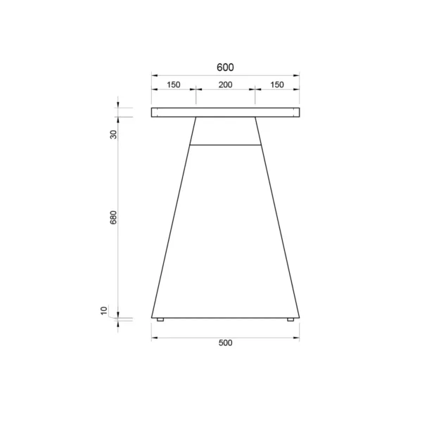 Suport de masă TOWER - 72 cm - Negru MAT
