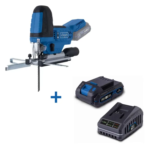 Vbodna-zaga-Scheppach Fierăstrău pendular cu acumulator BC-JS254-X cu baterie - 20 V - Scheppach