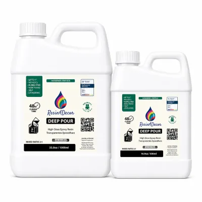 Rășină epoxidică - RESIN4DECOR - Deep Pour - 48 ore - Transparentă - 2:1