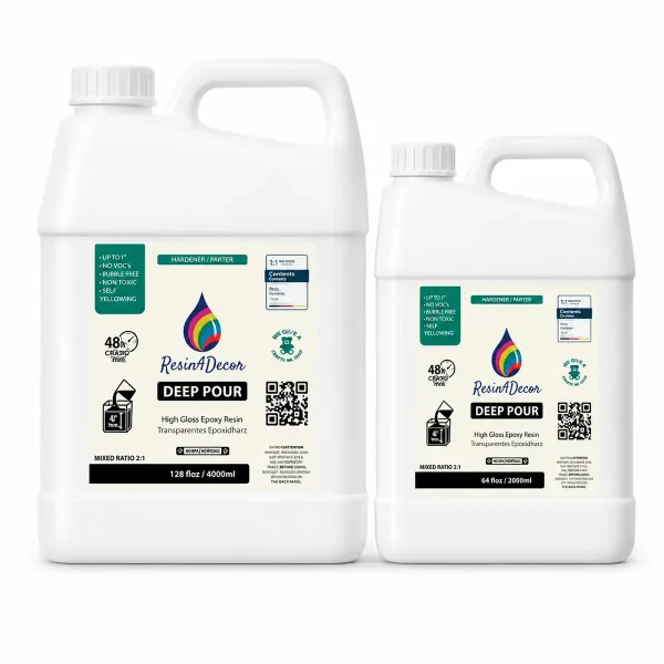 Rășină epoxidică - RESIN4DECOR - Deep Pour - 48 ore - Transparentă - 2:1