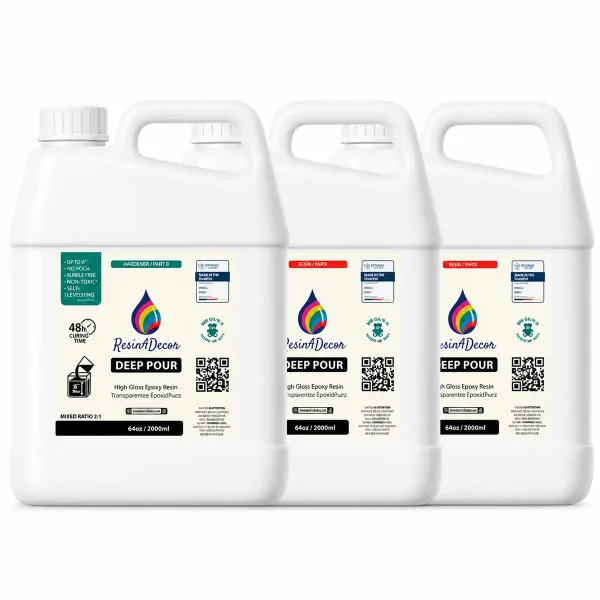 Rășină epoxidică - RESIN4DECOR - Deep Pour - 48 ore - Transparentă - 2:1